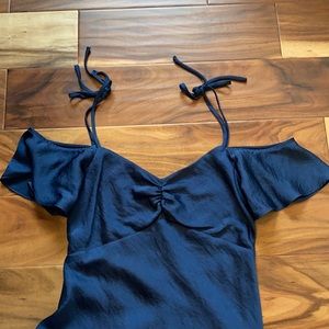 Express Off The Shoulder Satin Dress